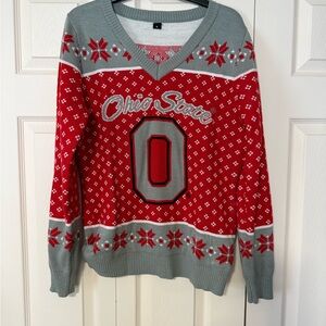 Ohio State Red and Gray Sweater